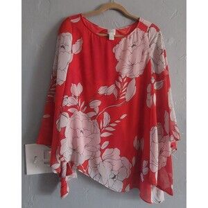 Chico's Tops Blouse Size 0(S) 17 Inch Of Armp To Armp, Pretty,Polyester Blend.